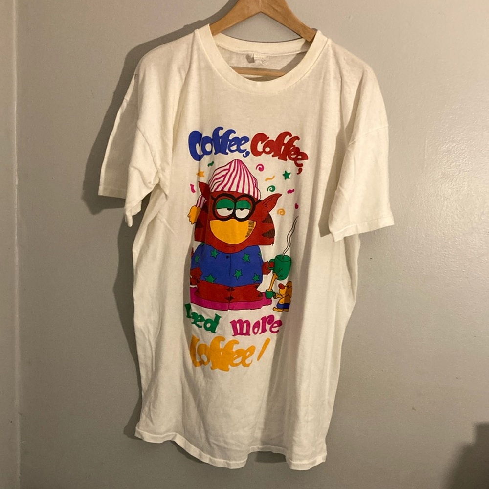 Vintage Graphic Tee Coffee Coffee Need More Coffee Owl Graphic